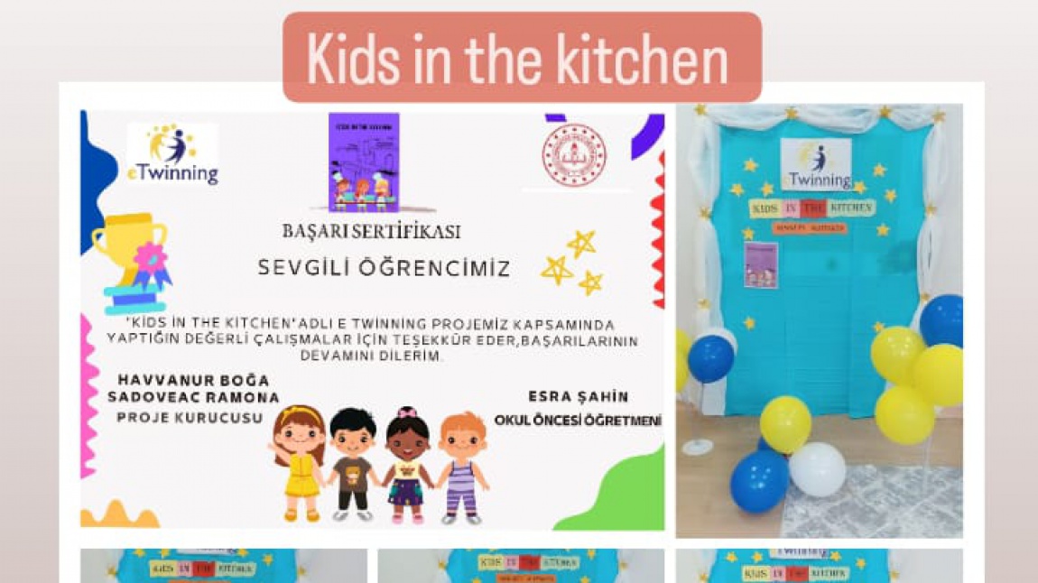 Kids in the kitchen adlı e twining projesini yürüten 4/C sınıfı öğretmeni Esra ŞAHİN tarafından  öğrencilerine başarı belgeleri verilerek proje final töreni gerçekleştirildi